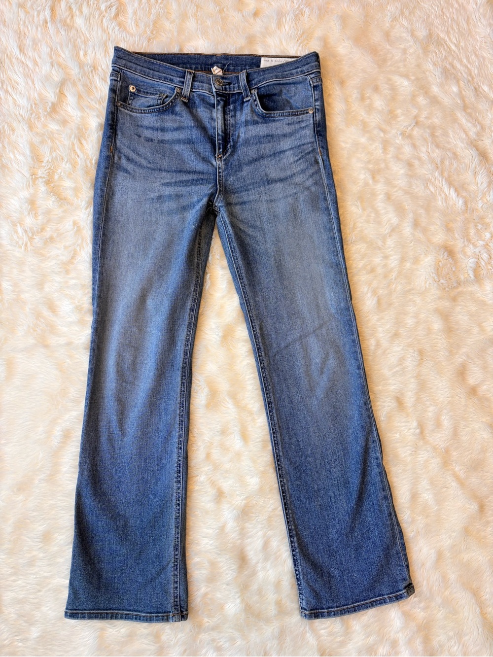 Rag & Bone Medium Wash Mid Rise 10 Inch Crop 10" Denim Jeans Womens 28